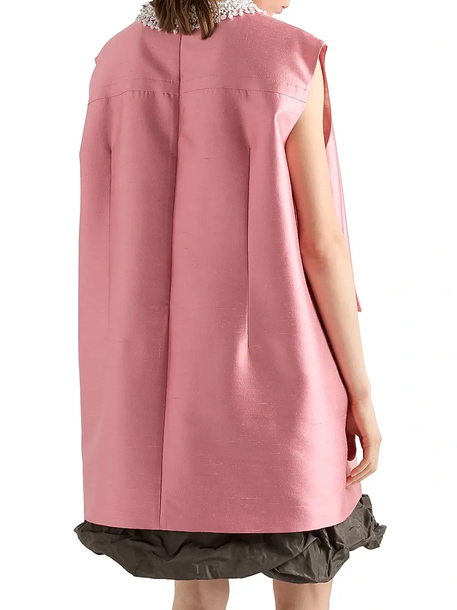 Prada Women's Embroidered Double Shantung Dress | Thumbnail 5