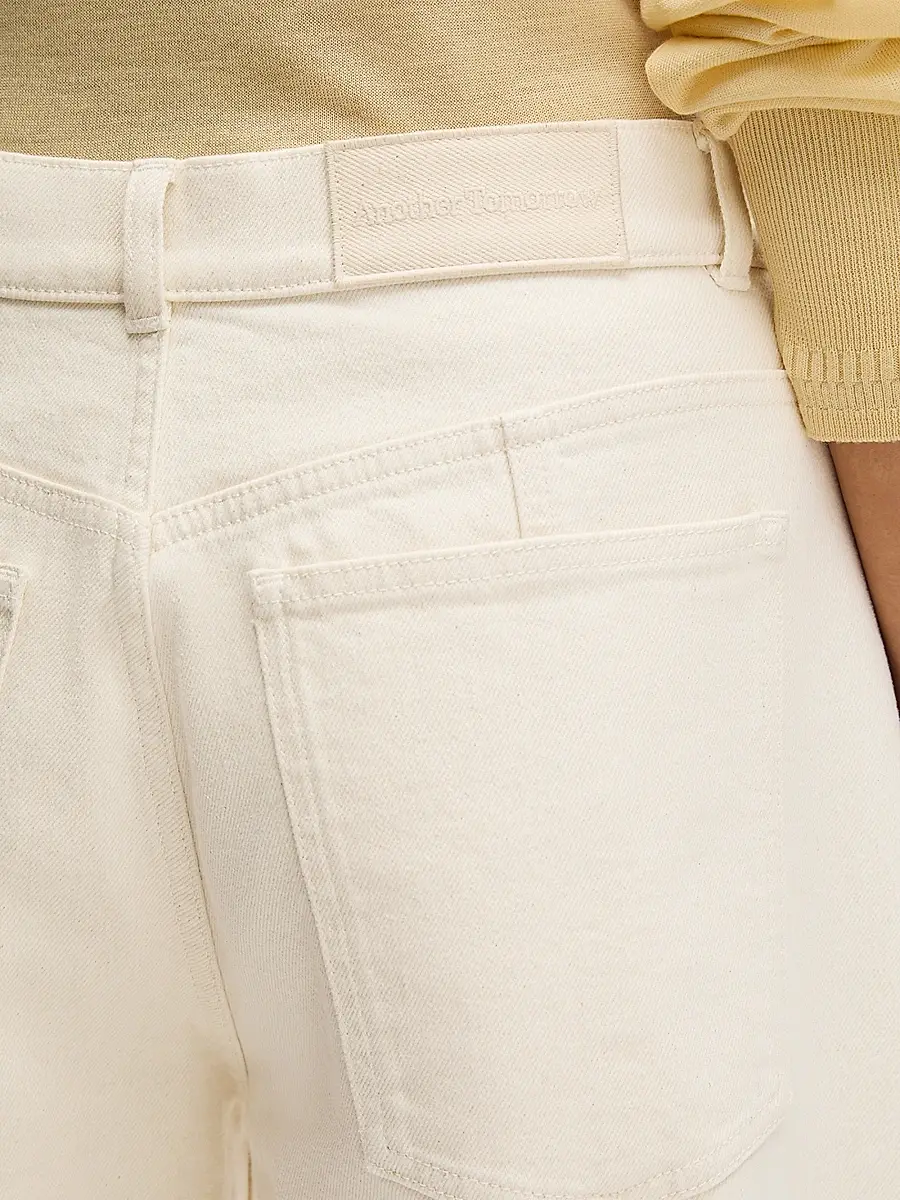 Another Tomorrow Women's Denim Curved Pants | Thumbnail 3 Another Tomorrow Women's Denim Curved Pants | Thumbnail 3
