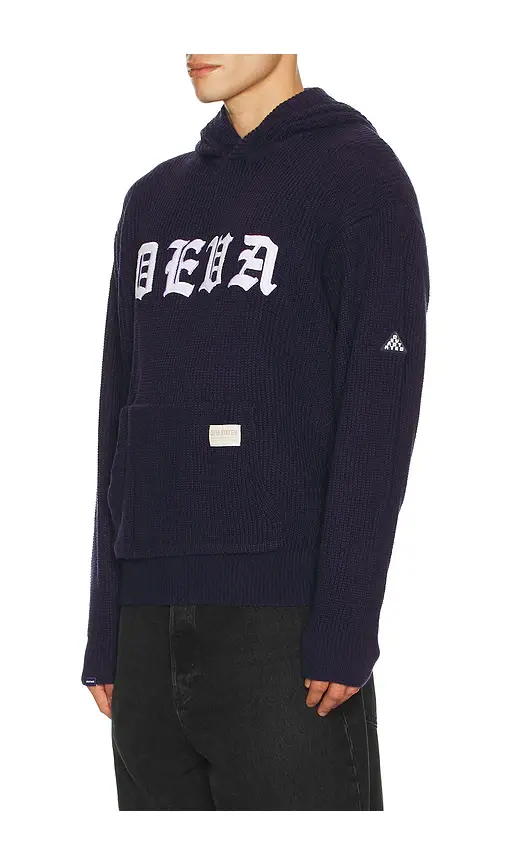 Deva States Blackletter Knitted Hoodie | Thumbnail 2