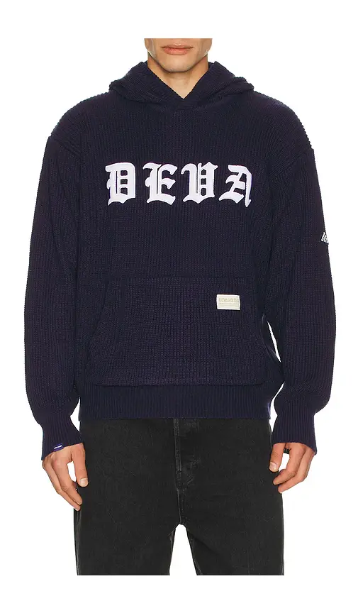 Deva States Blackletter Knitted Hoodie