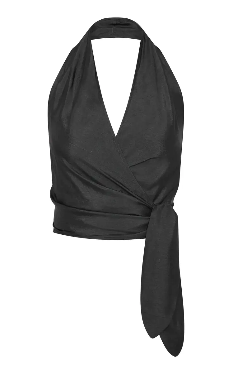 St. Agni Silk Halter Wrap Top | Thumbnail 8