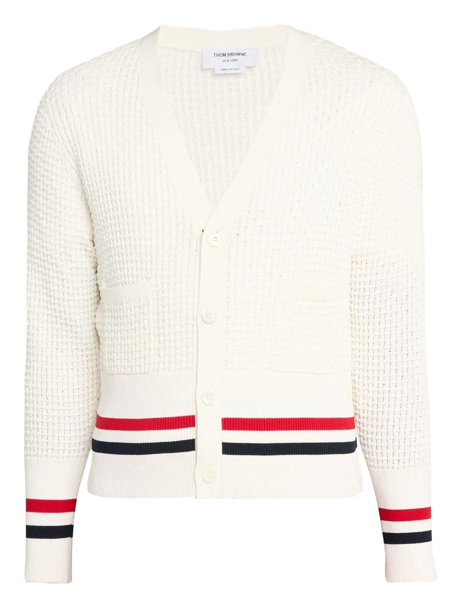 Men's Stitch Cotton RWB Half Cardigan