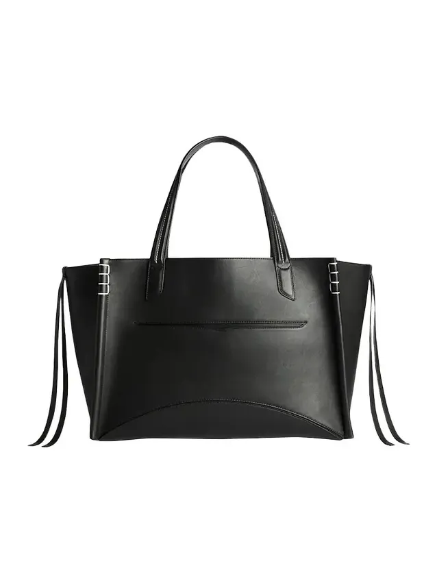 Loafer Cabas Stitched Smooth Leather Tote Bag
