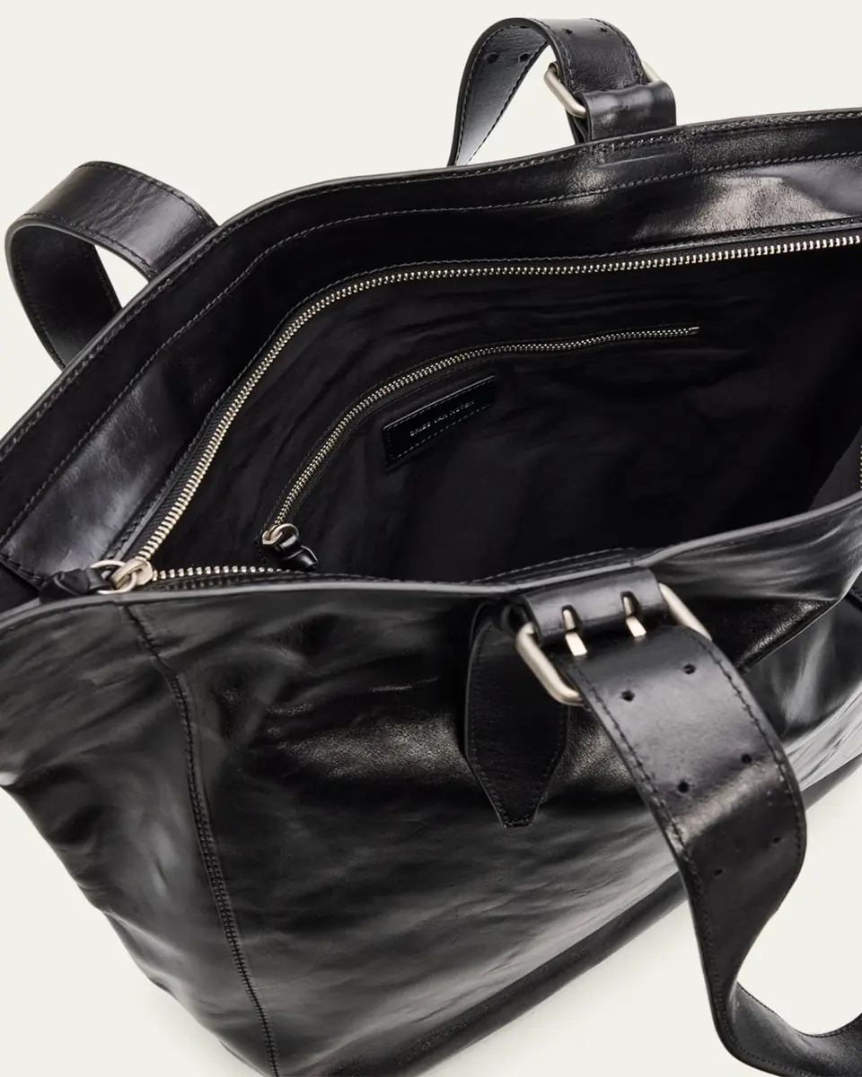 Dries Van Noten Men's Leather Messenger Bag with Shoulder Strap | Thumbnail 4 Dries Van Noten Men's Leather Messenger Bag with Shoulder Strap | Thumbnail 4