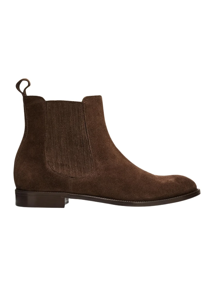 Bergdorf Goodman Men's Suede Paneled-Gore Chelsea Boots