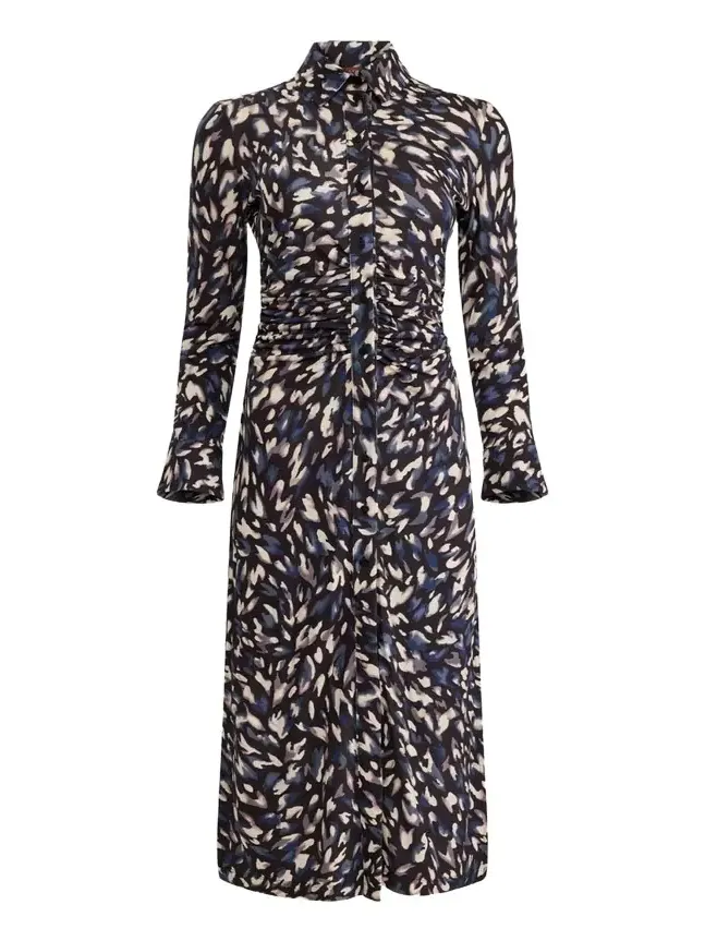 Altuzarra Claudia Abstract Animal Button-Front Maxi Dress