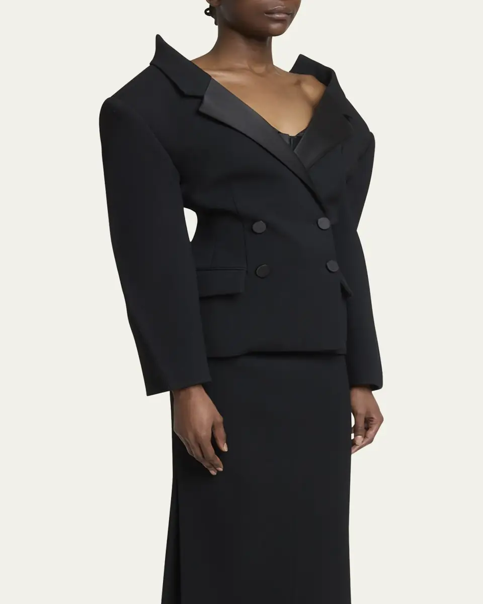 Givenchy Off-The-Shoulder Double-Breasted Cocoon Jacket | Thumbnail 4 Givenchy Off-The-Shoulder Double-Breasted Cocoon Jacket | Thumbnail 4