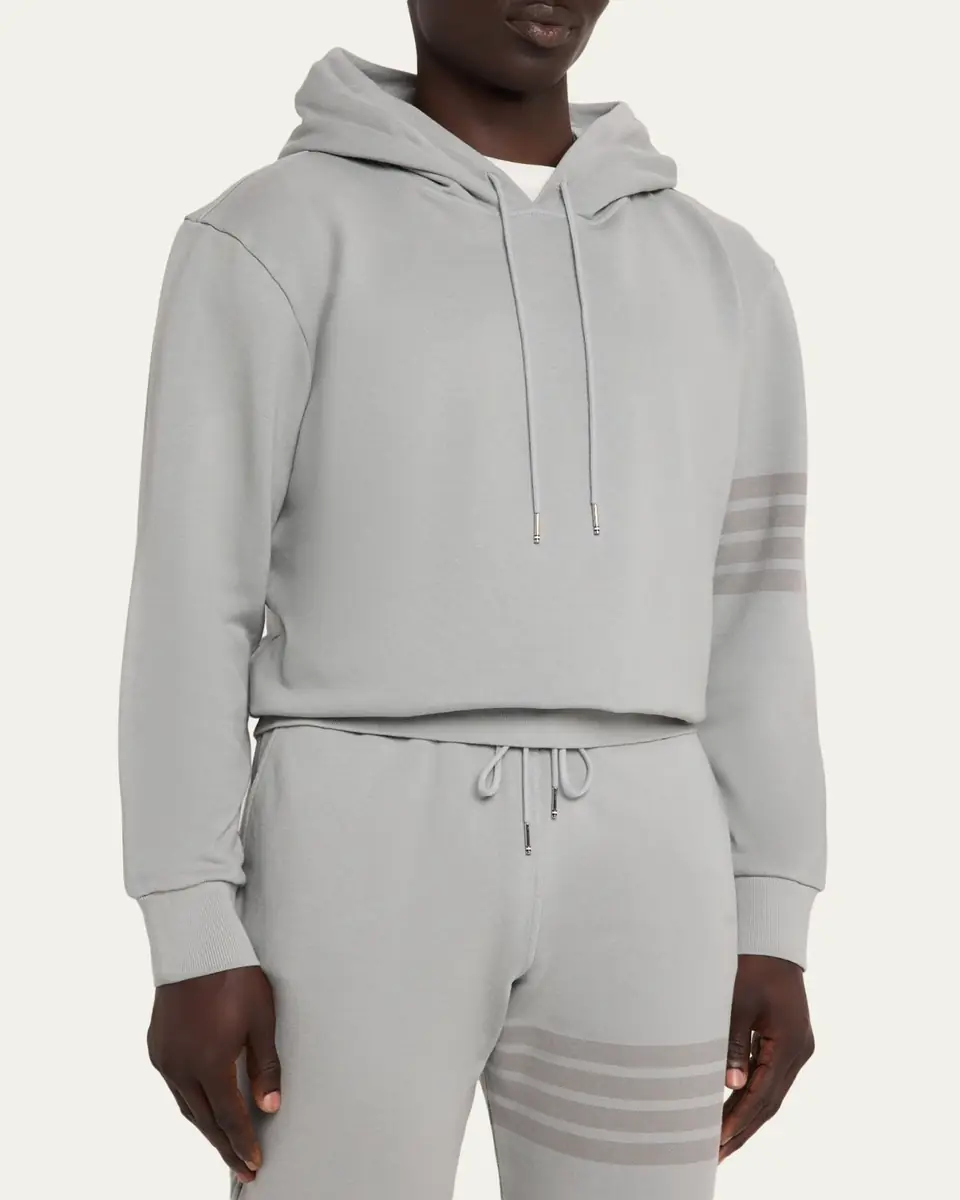Thom Browne Men's 4-Bar Cotton Hoodie | Thumbnail 4 Thom Browne Men's 4-Bar Cotton Hoodie | Thumbnail 4