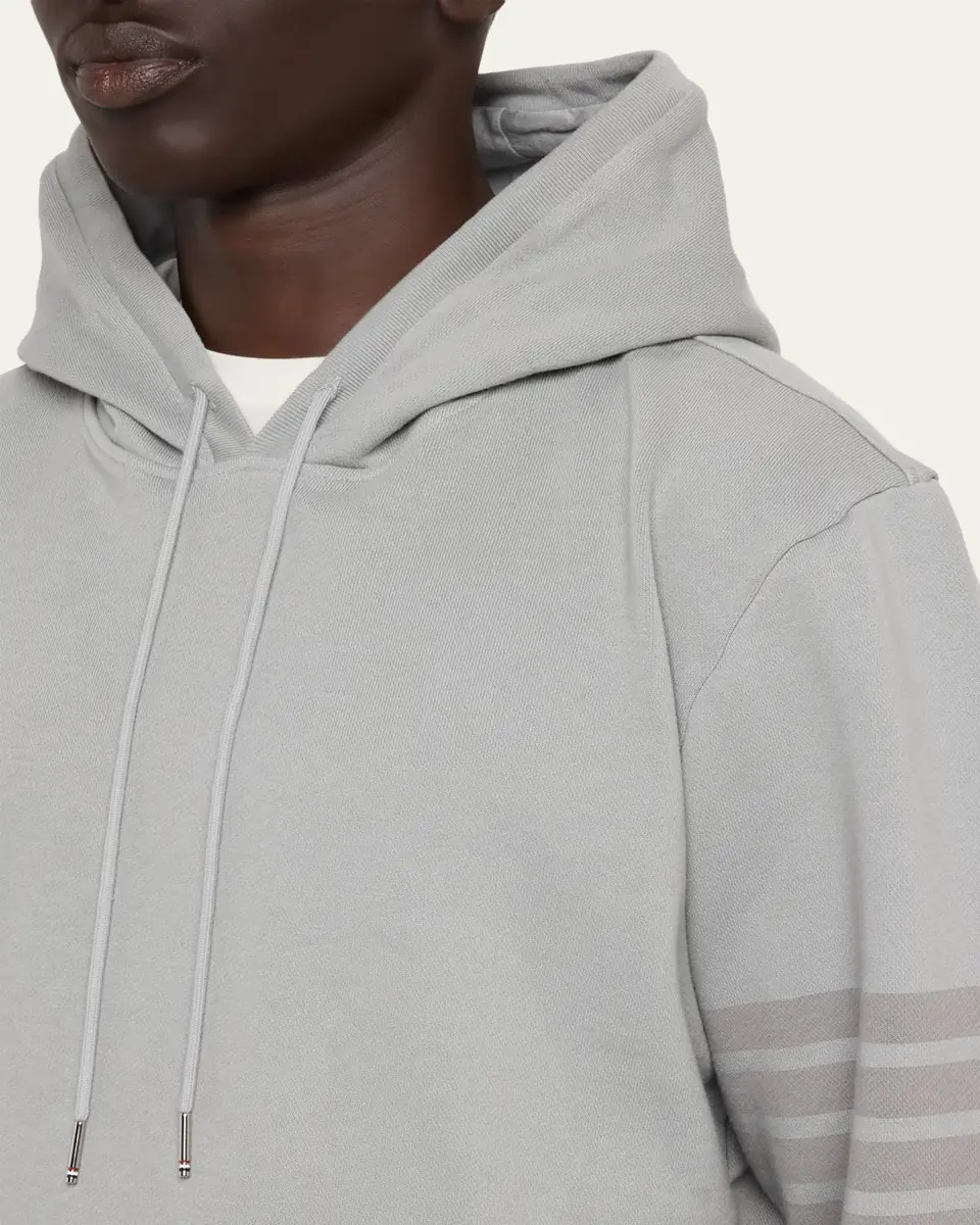 Thom Browne Men's 4-Bar Cotton Hoodie | Thumbnail 5 Thom Browne Men's 4-Bar Cotton Hoodie | Thumbnail 5