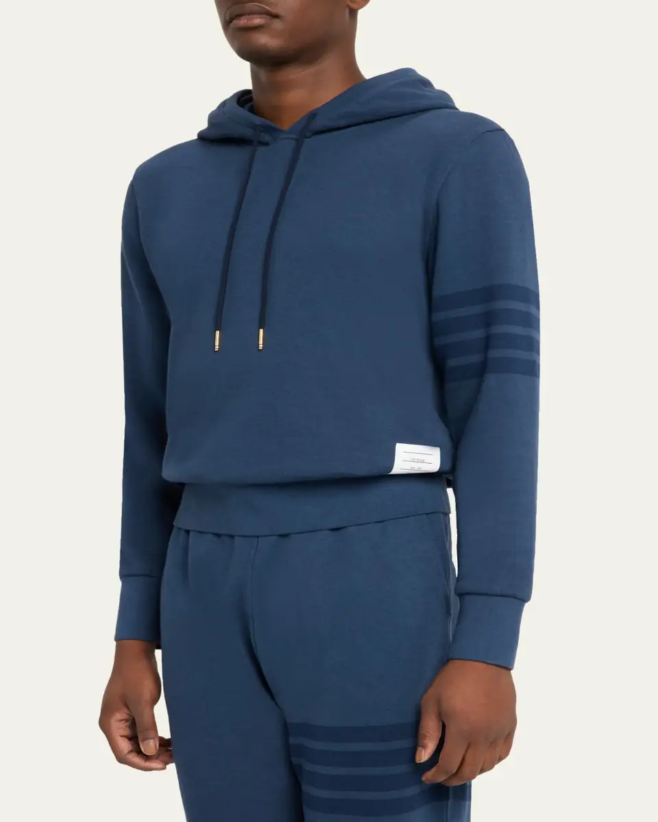 Thom Browne Men's 4-Bar Cotton Hoodie | Thumbnail 8 Thom Browne Men's 4-Bar Cotton Hoodie | Thumbnail 8