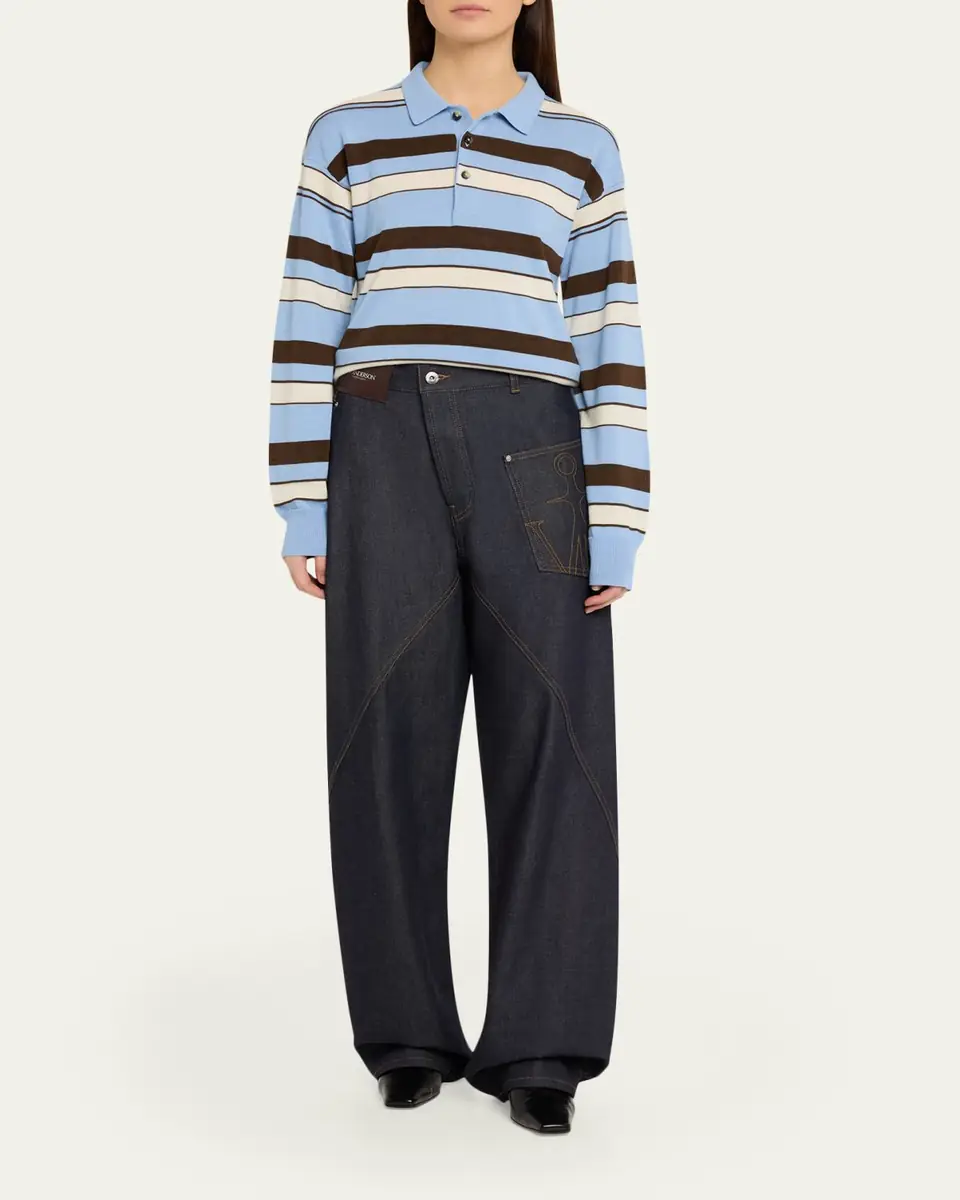 JW Anderson Striped Knit Rugby Polo Shirt | Thumbnail 2