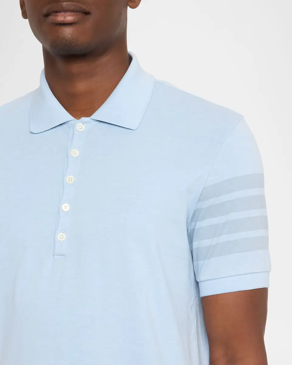 Thom Browne Men's Garment Dyed Jersey 4-Bar Polo Shirt | Thumbnail 9 Thom Browne Men's Garment Dyed Jersey 4-Bar Polo Shirt | Thumbnail 9