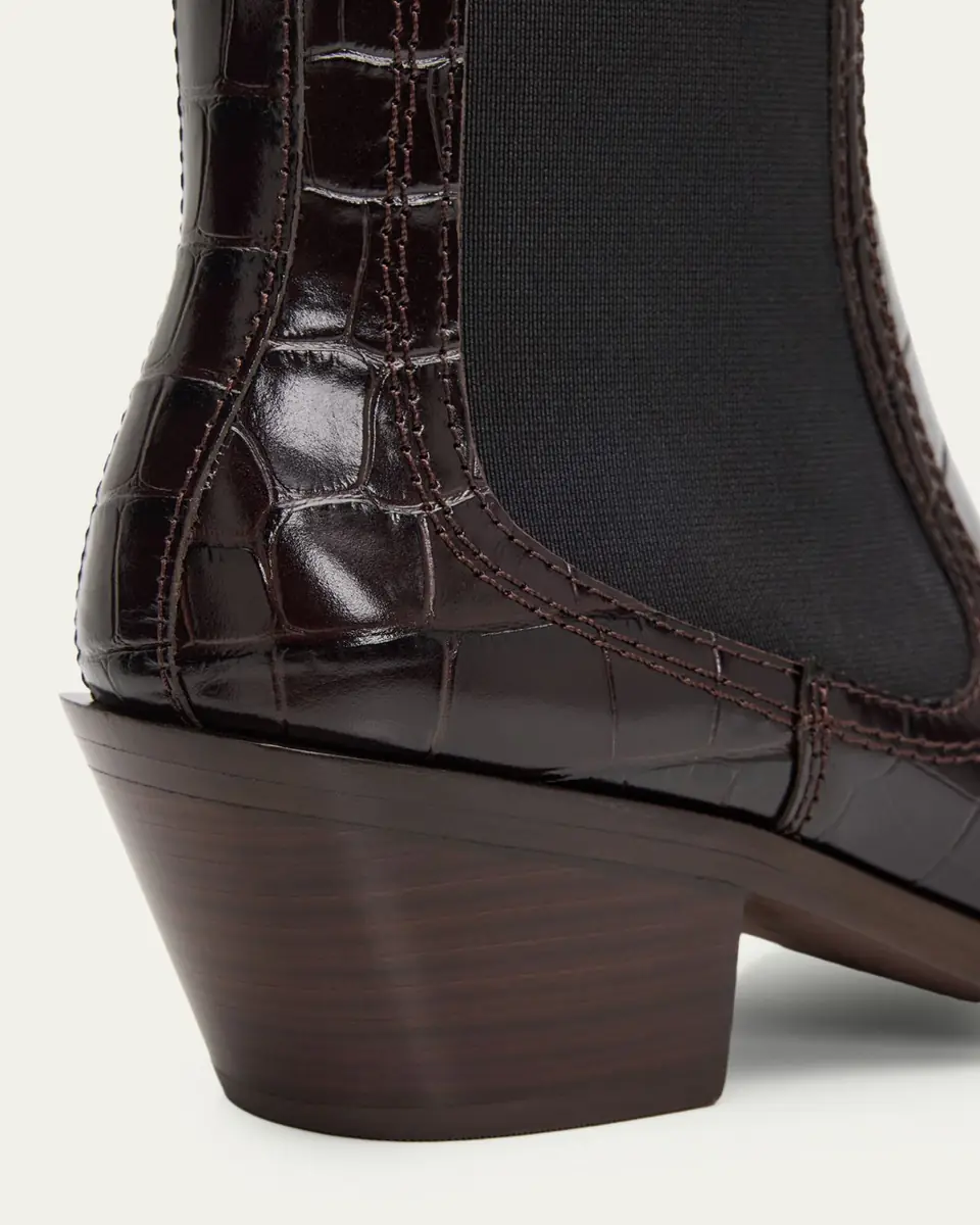 Loeffler Randall Nat Croc-Embossed Leather Ankle Booties | Thumbnail 3