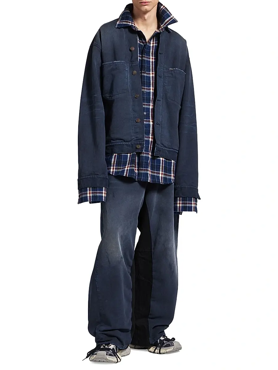Balenciaga Men's Patched Denim Jacket | Thumbnail 7 Balenciaga Men's Patched Denim Jacket | Thumbnail 7