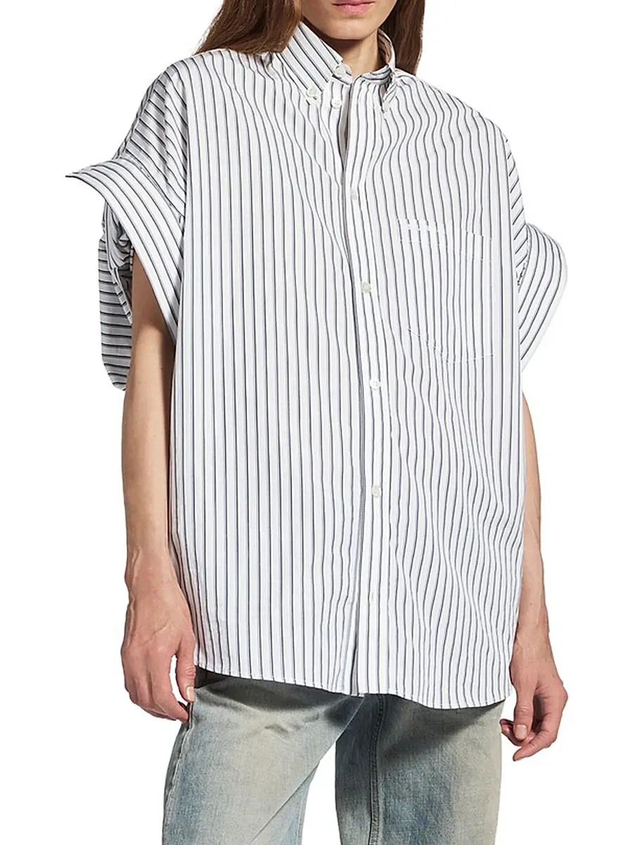 Balenciaga Women's Tucked Sleeve Shirt | Thumbnail 4 Balenciaga Women's Tucked Sleeve Shirt | Thumbnail 4
