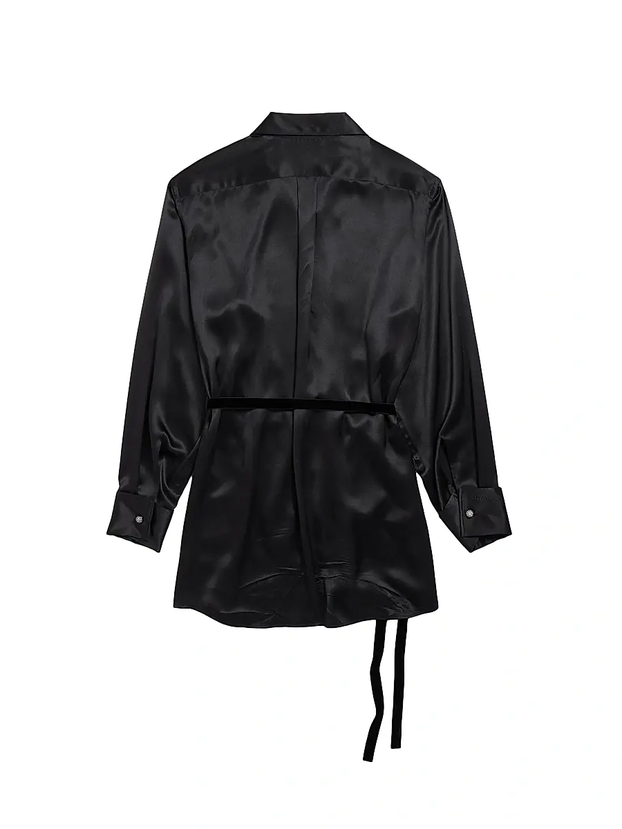 Balenciaga Women's Wrap Dress - Black | Thumbnail 2 Balenciaga Women's Wrap Dress - Black | Thumbnail 2