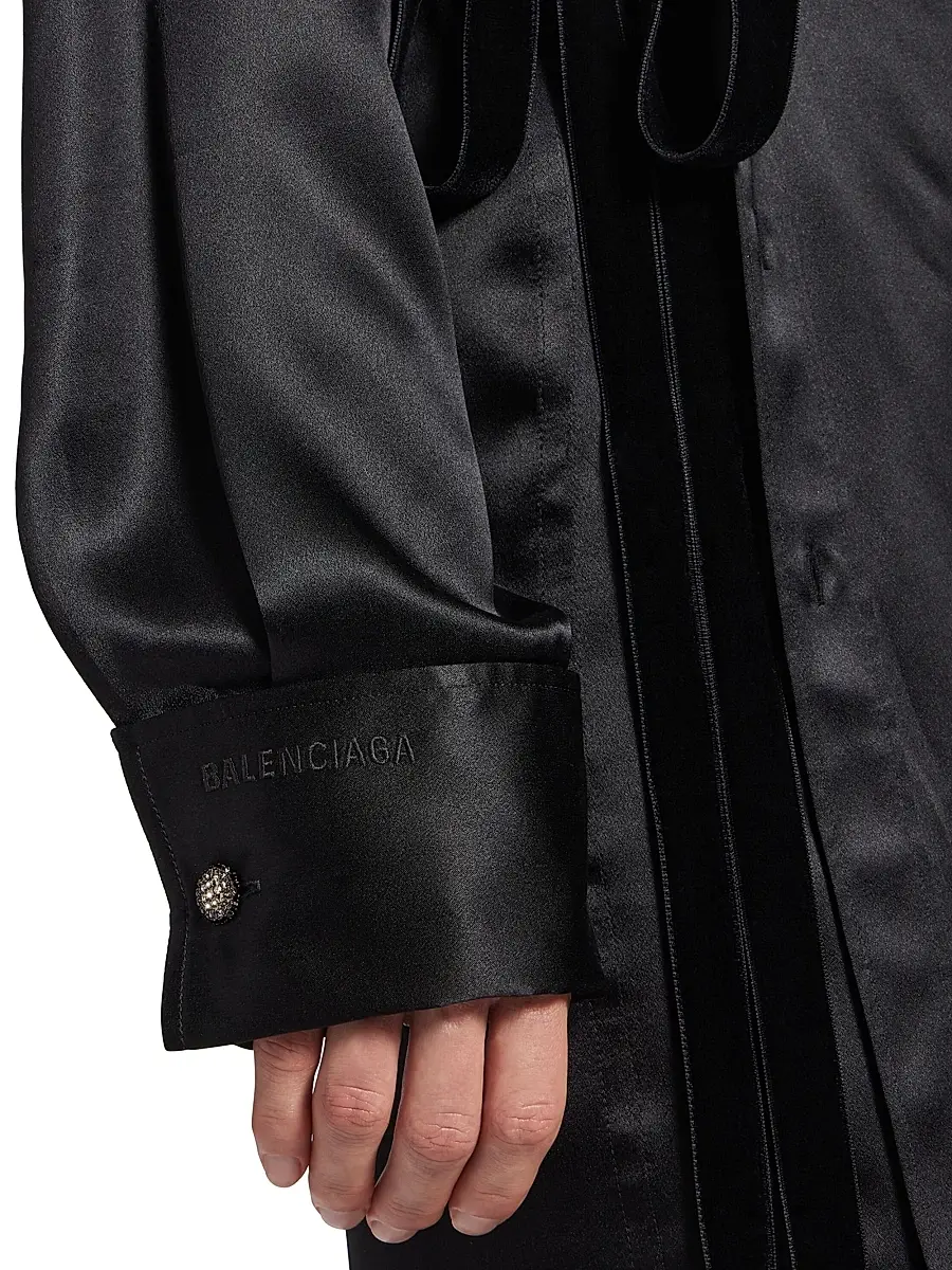 Balenciaga Women's Wrap Dress - Black | Thumbnail 6 Balenciaga Women's Wrap Dress - Black | Thumbnail 6