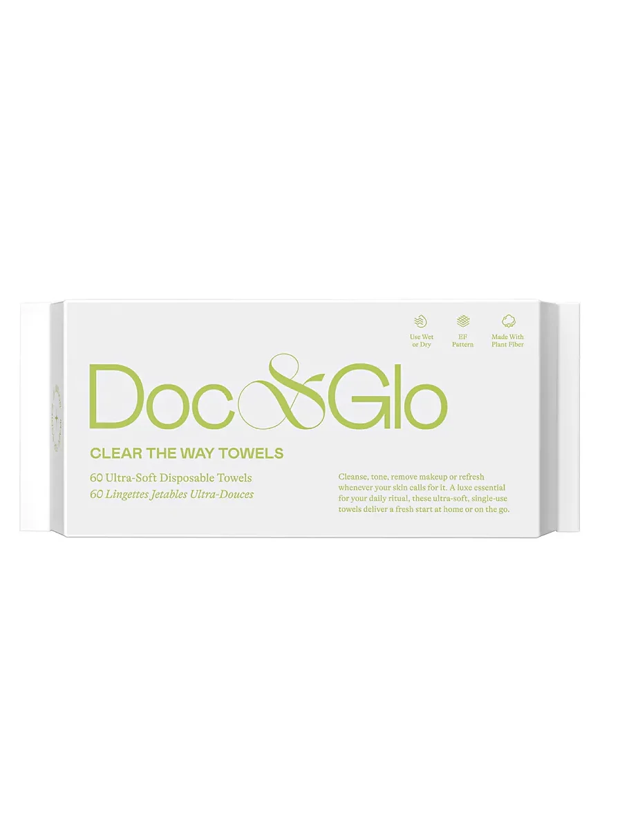 Doc & Glo Clear The Way Disposable Towel Wipes 60 Count