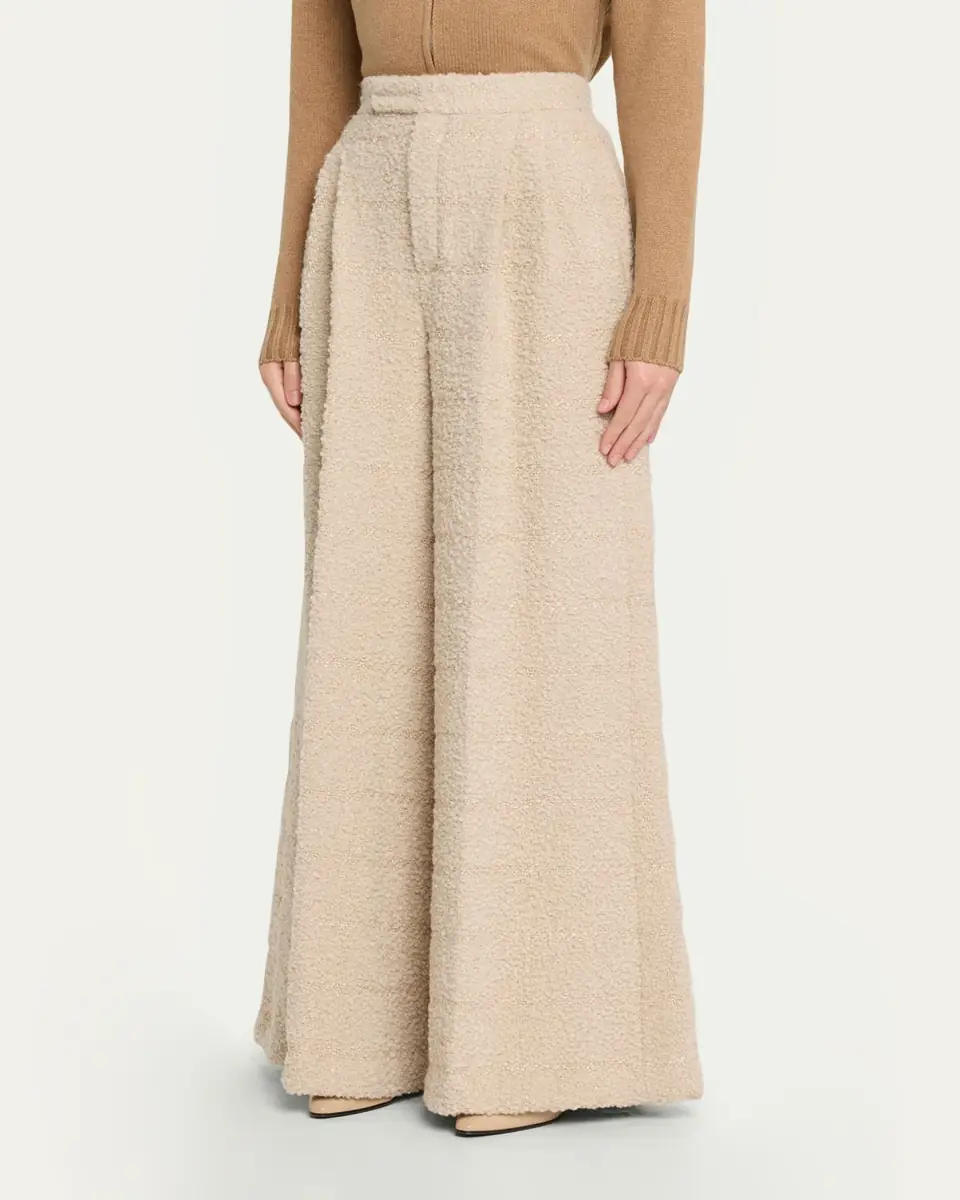Loro Piana Horst Pleated Boucle Wide-Leg Trousers | Thumbnail 4 Loro Piana Horst Pleated Boucle Wide-Leg Trousers | Thumbnail 4