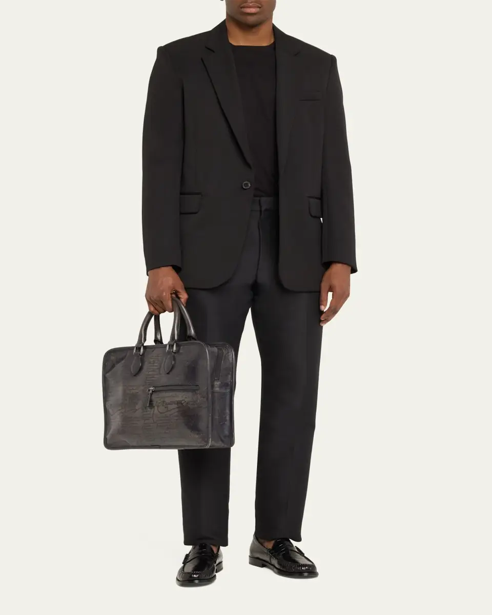 Berluti Men's Un Jour Venezia Scritto Leather Briefcase | Thumbnail 2 Berluti Men's Un Jour Venezia Scritto Leather Briefcase | Thumbnail 2