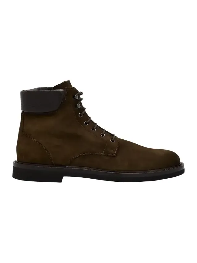 Bergdorf Goodman Men's Waterproof Suede Side Zip Lace-Up Boots