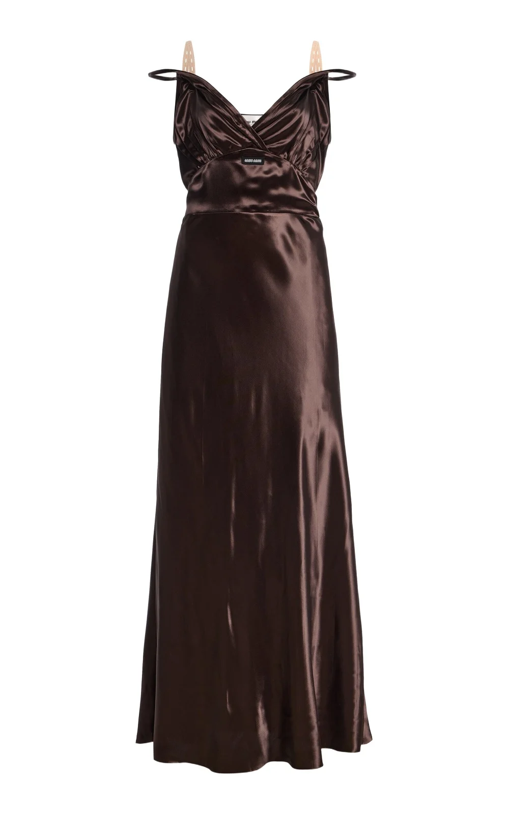 Miu Miu Strap-Detailed Satin Maxi Dress