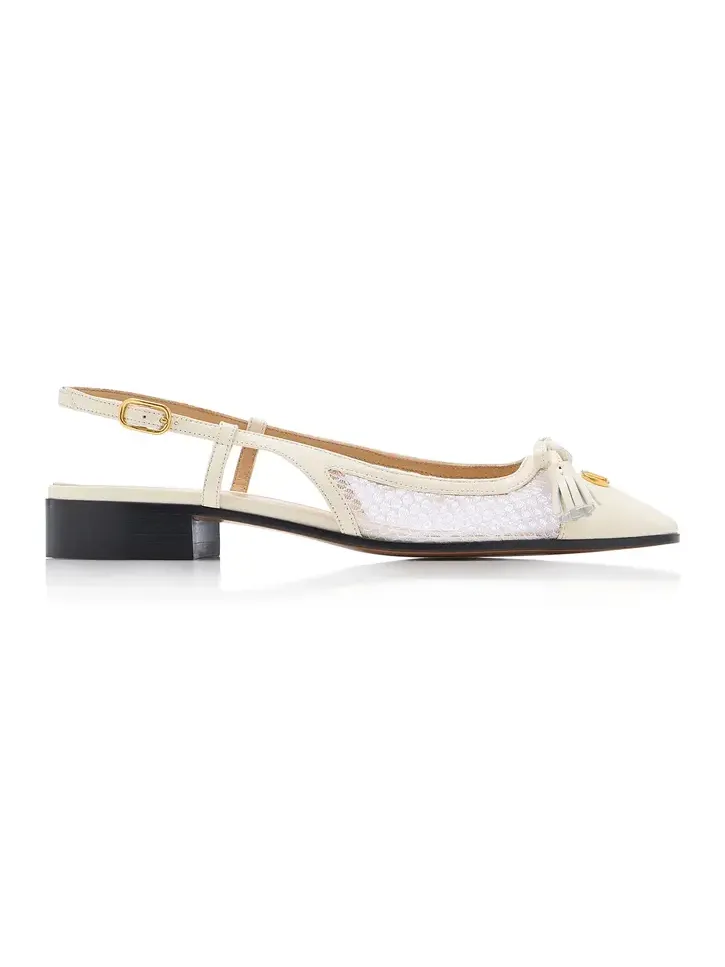 Valet Du Roi Leather Slingback Ballerinas