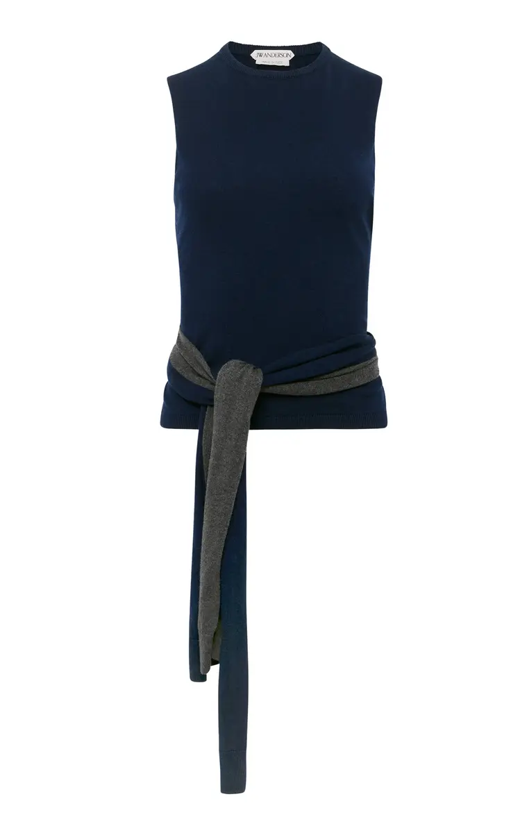 JW Anderson Waist-Tie Cotton-Cashmere Tank Top | Image 1 JW Anderson Waist-Tie Cotton-Cashmere Tank Top | Image 1
