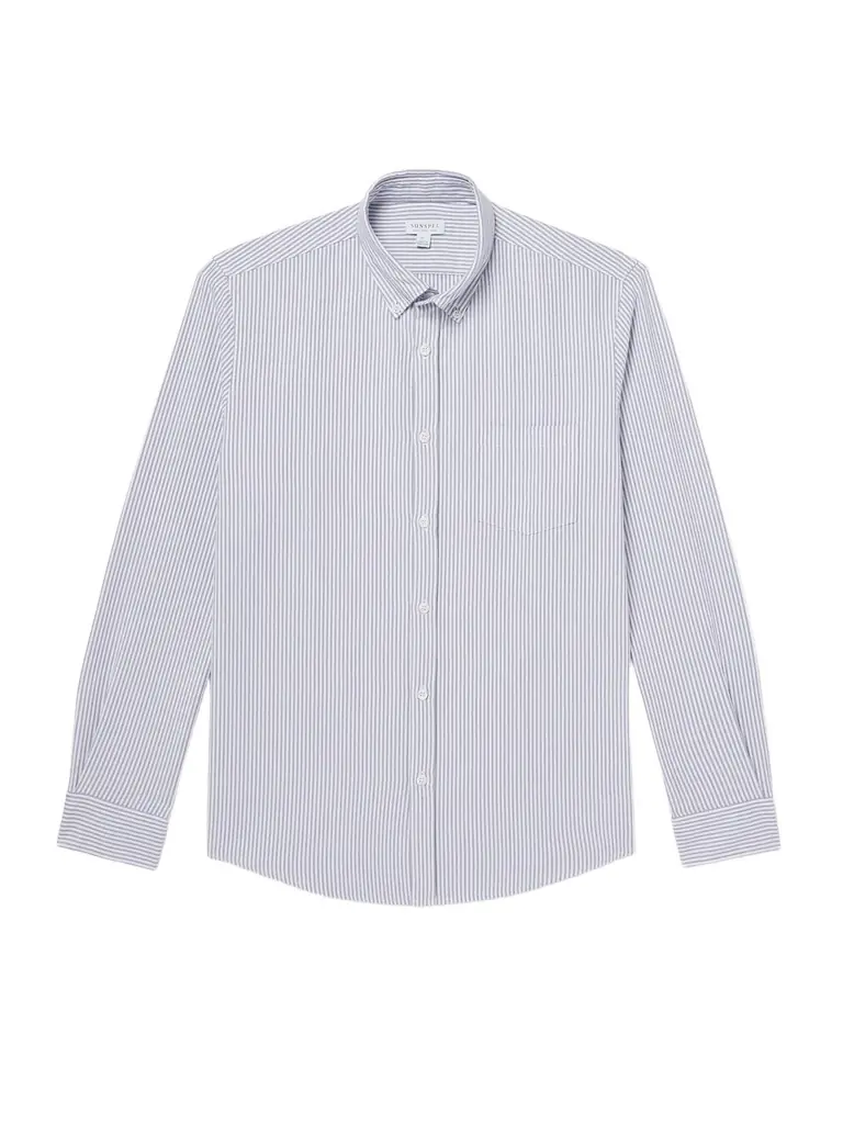 Sunspel Slim-Fit Button-Down Collar Striped Cotton Oxford Shirt - Men | Image 1 Sunspel Slim-Fit Button-Down Collar Striped Cotton Oxford Shirt - Men | Image 1