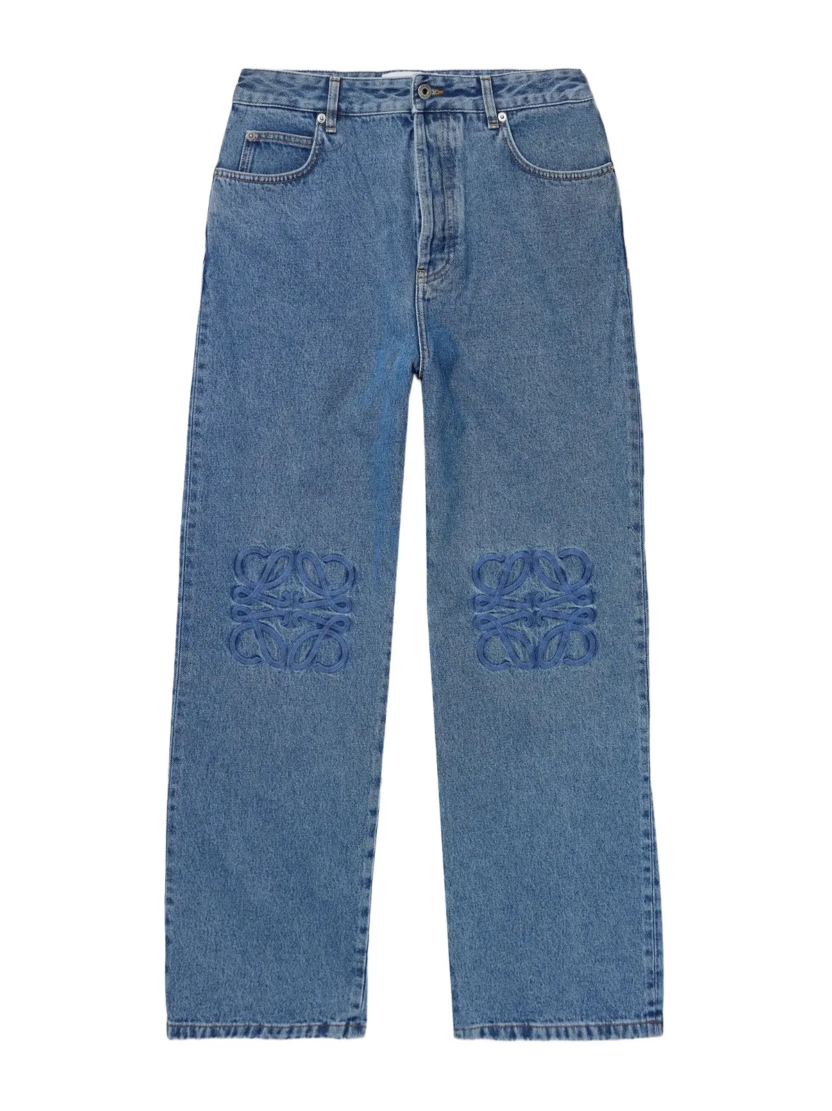 Anagram Wide-Leg Logo-Embroidered Jeans - Men Anagram Wide-Leg Logo-Embroidered Jeans - Men