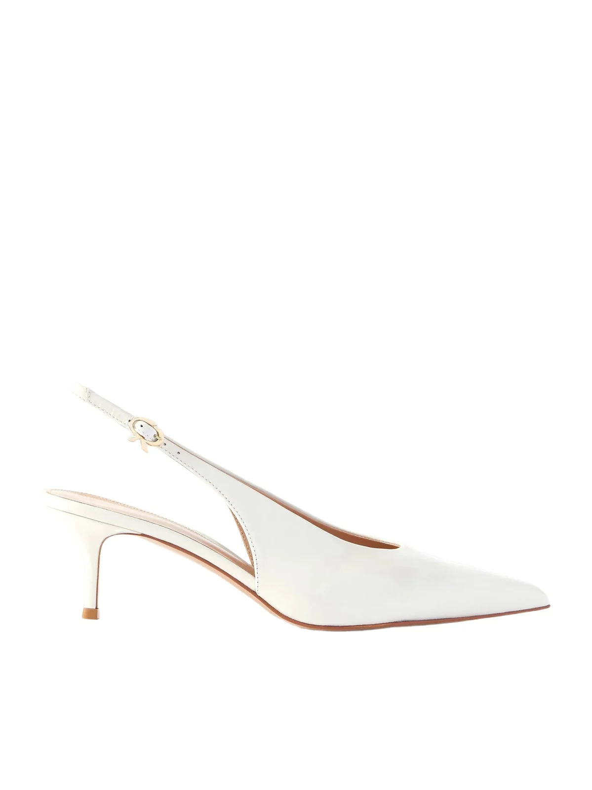 Robbie 55 Polished-leather Slingback Pumps
