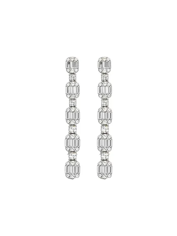 1.00ct Diamond 18K Dangle Drop Gold Earrings