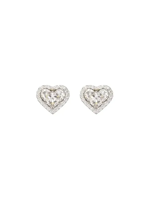 1.00ct Diamond 18K Gold Heart Illusion Stud Earrings