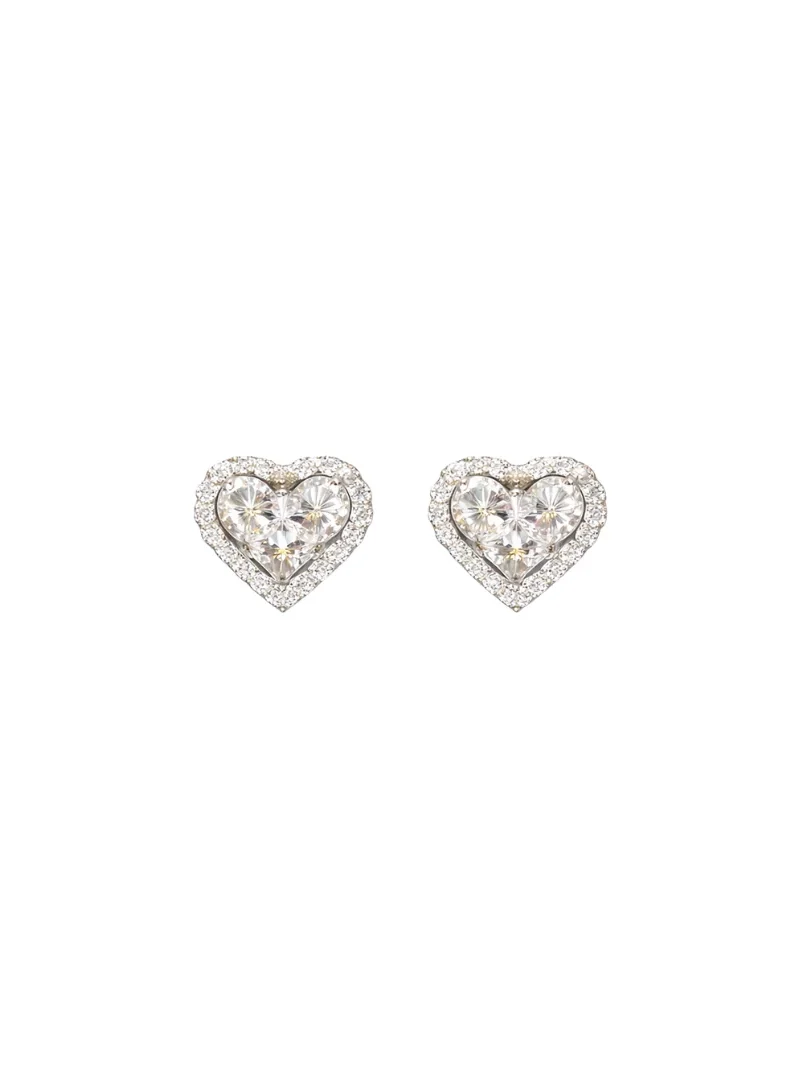 1.00ct Diamond 18K Gold Heart Illusion Stud Earrings 1.00ct Diamond 18K Gold Heart Illusion Stud Earrings