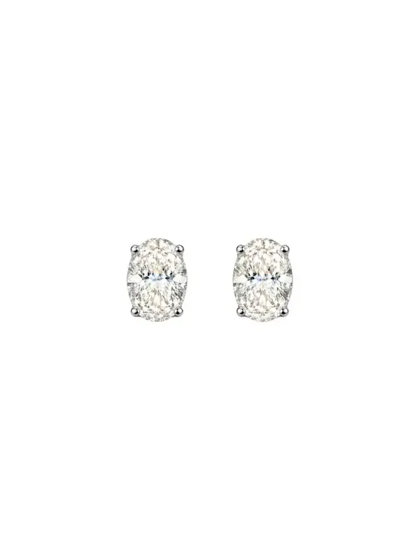 2.00ct Diamond 14K Gold Classic Oval Stud Earrings
