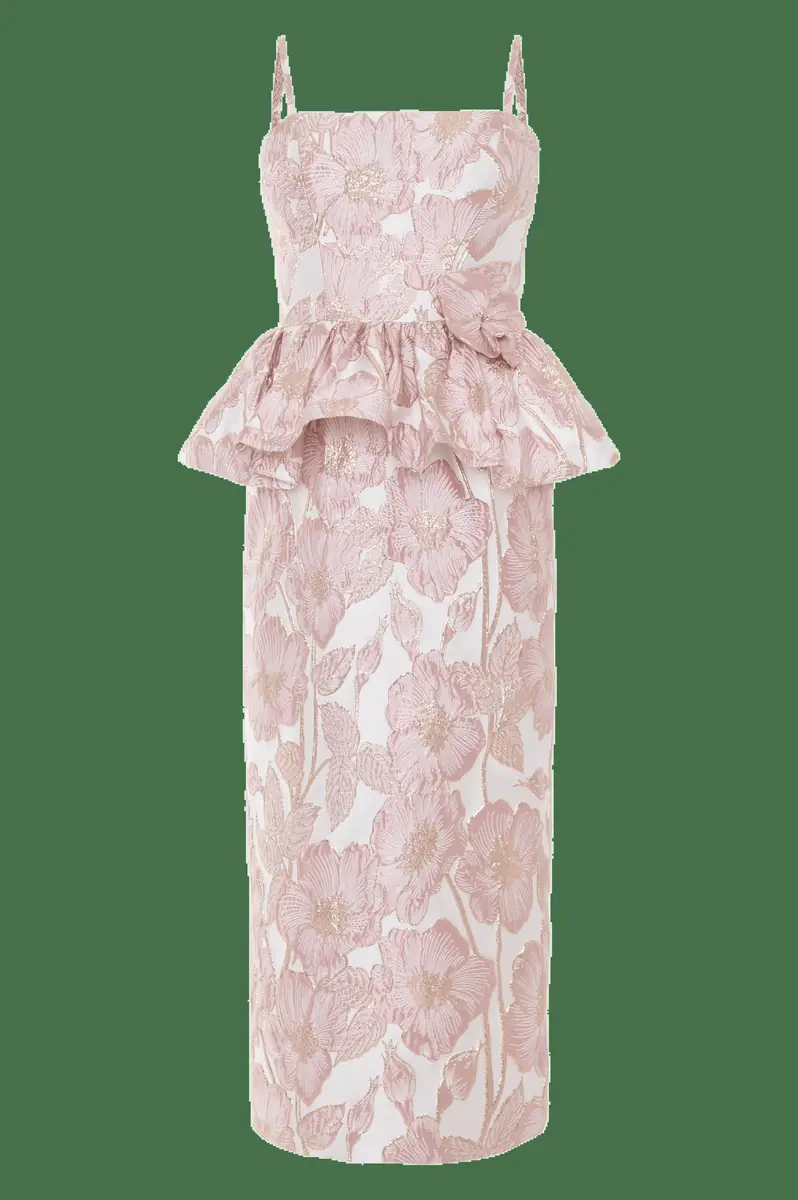 PatBo PETAL JACQUARD PEPLUM MIDI DRESS | Thumbnail 4 PatBo PETAL JACQUARD PEPLUM MIDI DRESS | Thumbnail 4