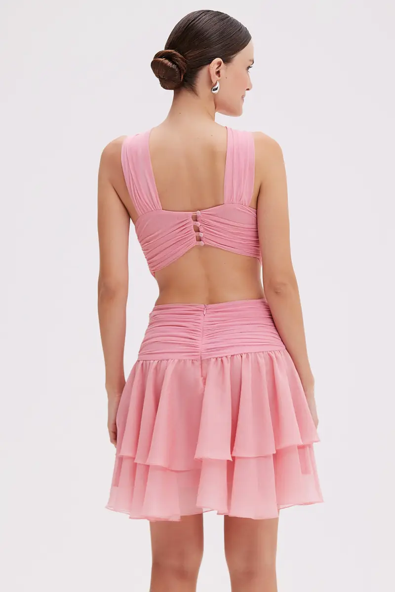 PatBo SILK PLISSE ESSENCE HALTERNECK MINI DRESS | Thumbnail 2