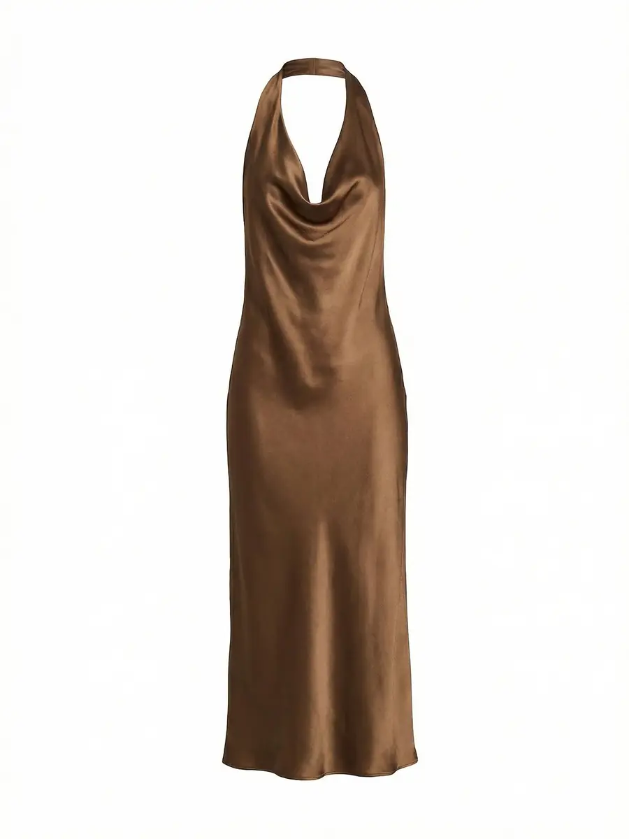 ALEJANDRA ALONSO ROJAS Draped Halter Midi Dress | Image 1 ALEJANDRA ALONSO ROJAS Draped Halter Midi Dress | Image 1