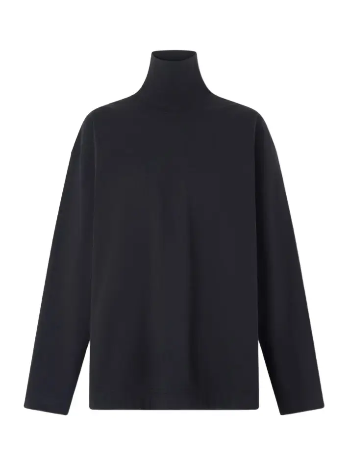 Oversized cotton-jersey turtleneck sweatshirt