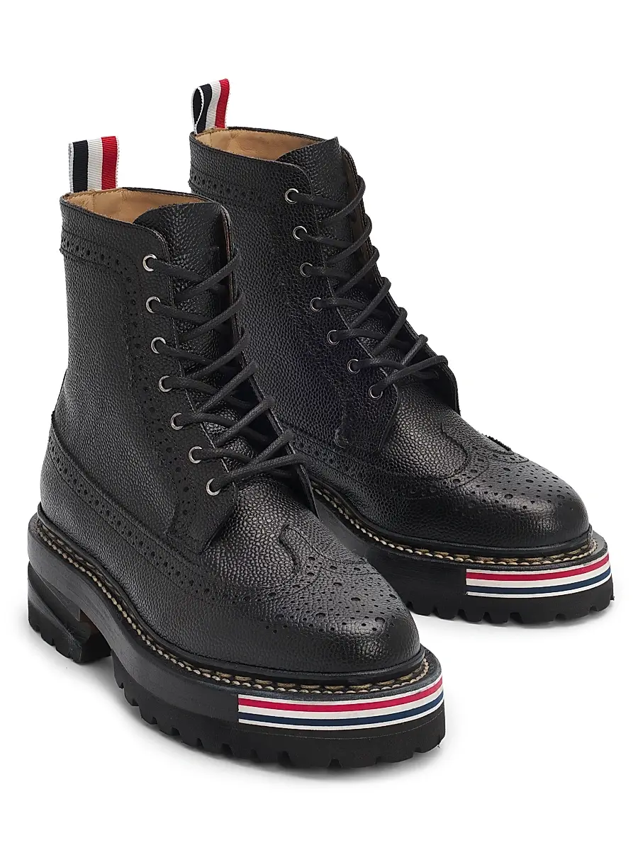 Thom Browne Women's Leather Lugsole Hiking Boots | Thumbnail 2 Thom Browne Women's Leather Lugsole Hiking Boots | Thumbnail 2