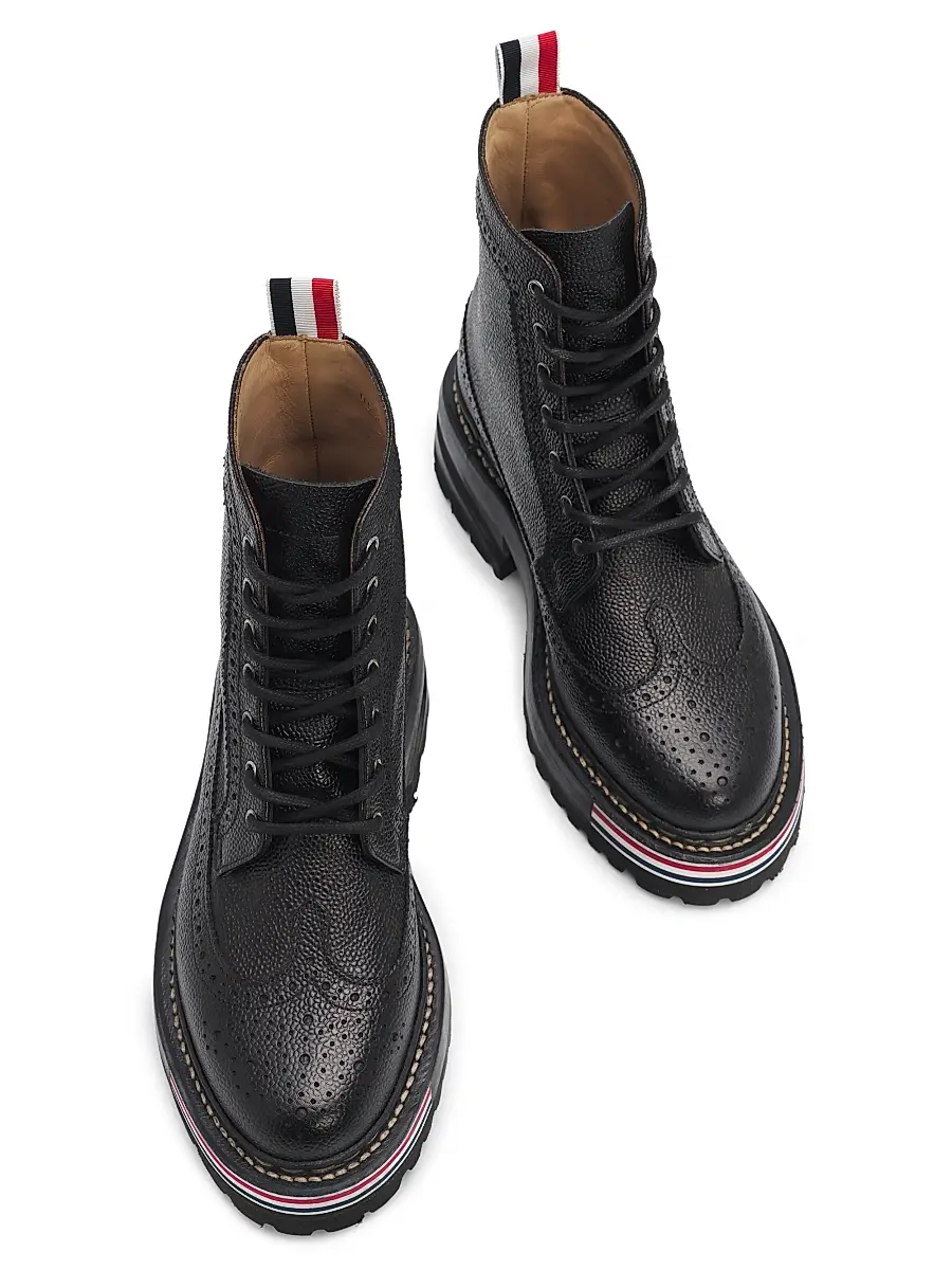 Thom Browne Women's Leather Lugsole Hiking Boots | Thumbnail 4 Thom Browne Women's Leather Lugsole Hiking Boots | Thumbnail 4