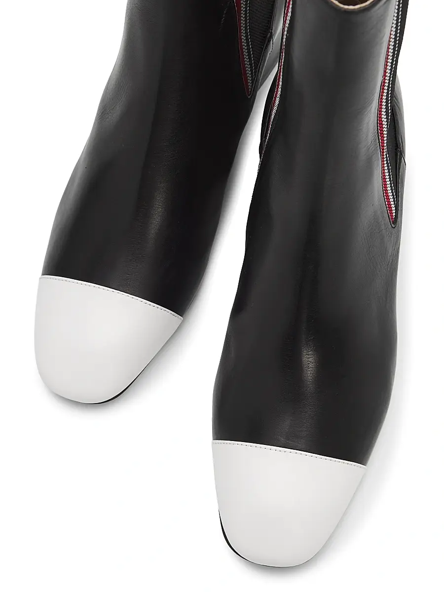 Thom Browne Women's Leather Mid-Calf Chelsea Boots | Thumbnail 4 Thom Browne Women's Leather Mid-Calf Chelsea Boots | Thumbnail 4