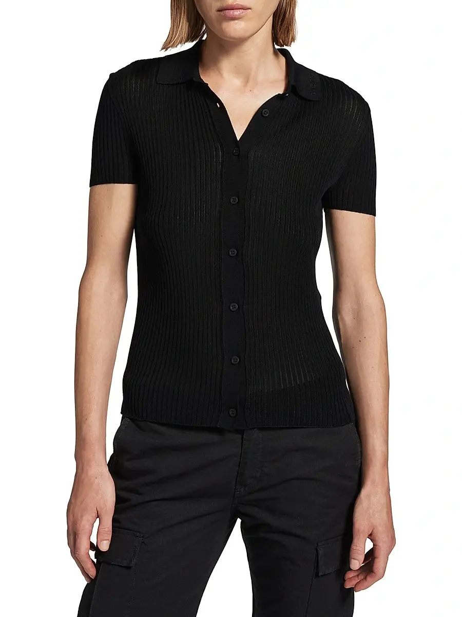 Balenciaga Women's Short Sleeve Shirt - Black | Thumbnail 3 Balenciaga Women's Short Sleeve Shirt - Black | Thumbnail 3
