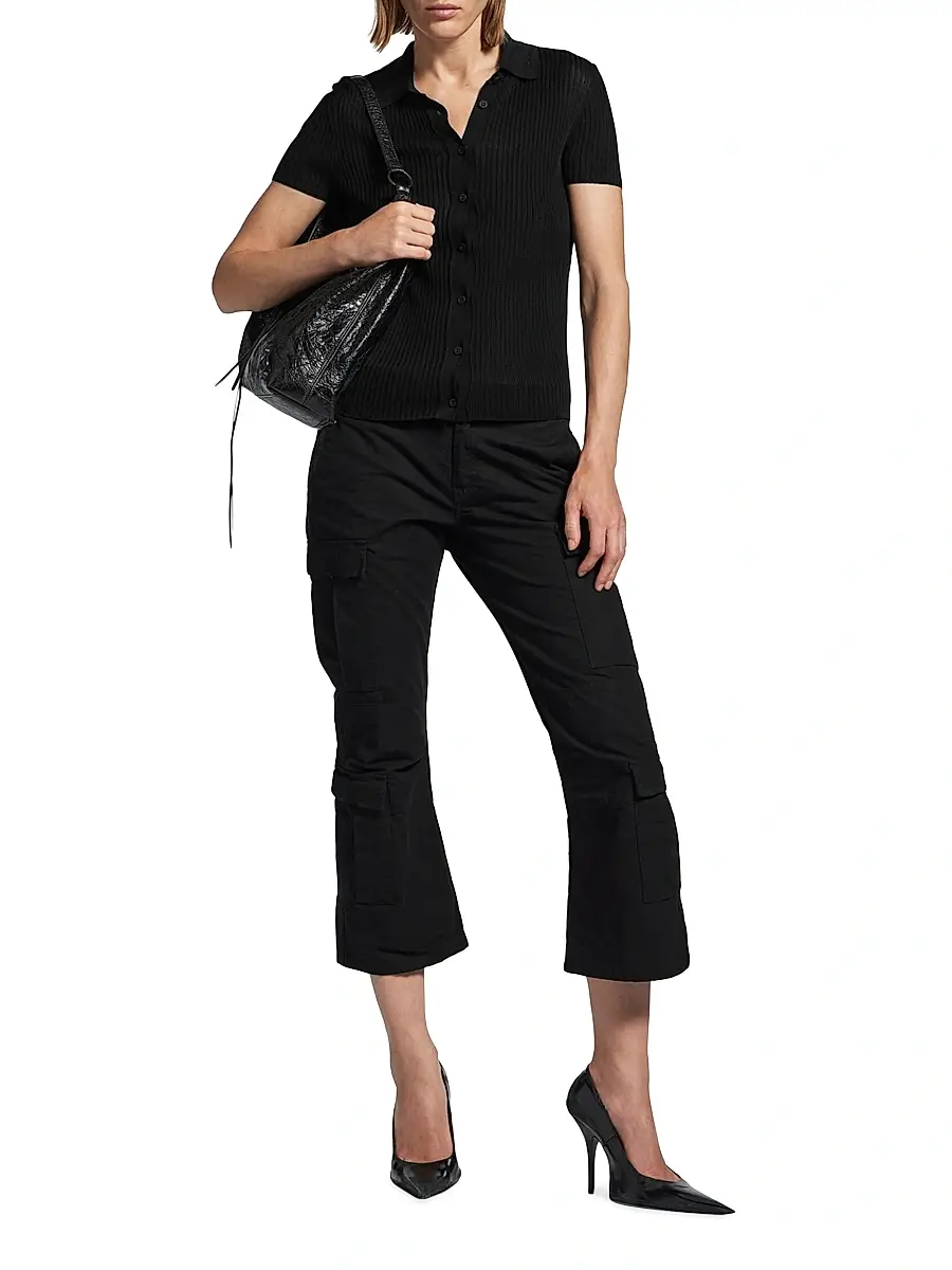 Balenciaga Women's Short Sleeve Shirt - Black | Thumbnail 6 Balenciaga Women's Short Sleeve Shirt - Black | Thumbnail 6