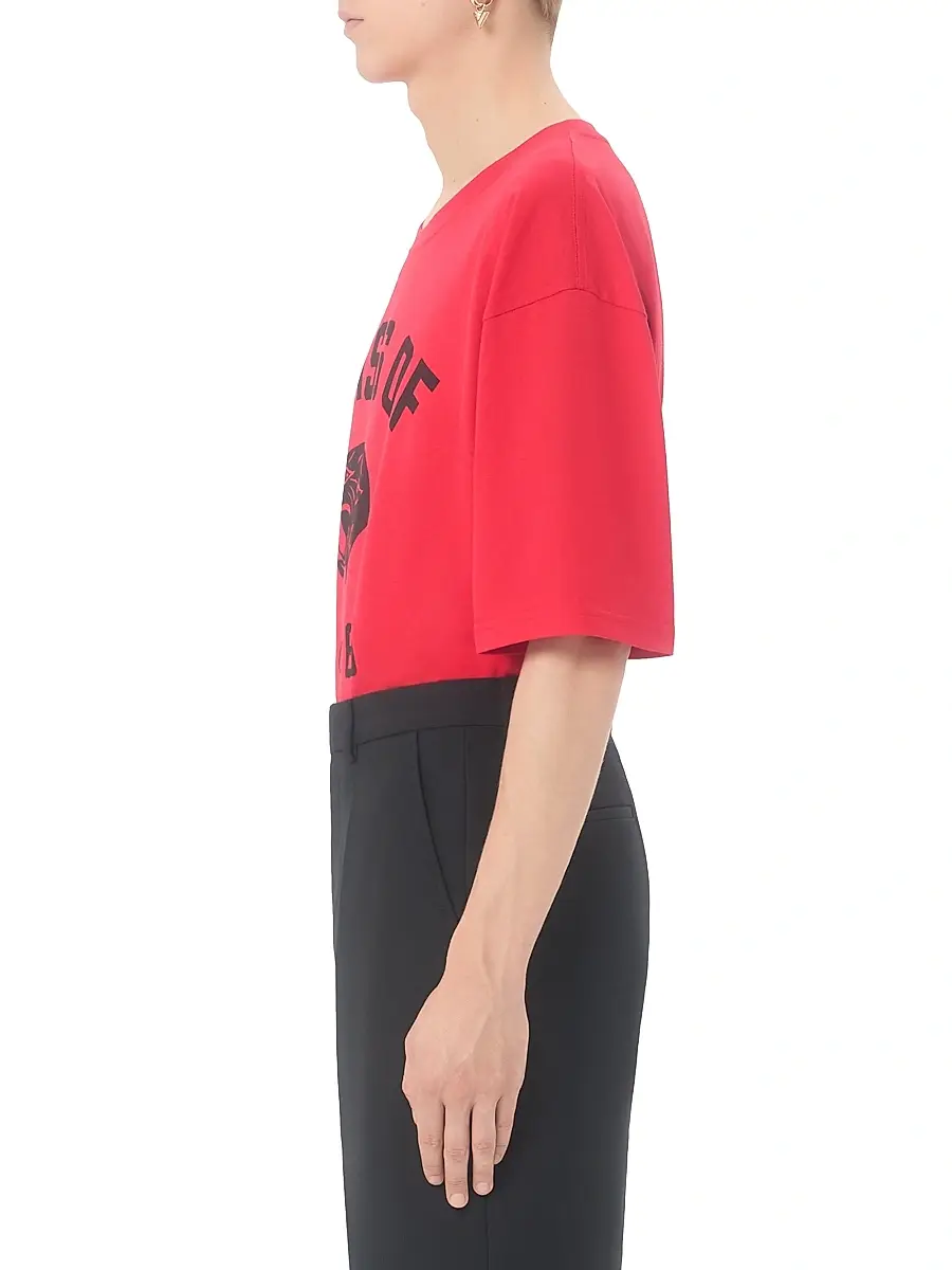 Valentino Men's Cotton T-Shirt with Panther Print - Red Black | Thumbnail 3 Valentino Men's Cotton T-Shirt with Panther Print - Red Black | Thumbnail 3