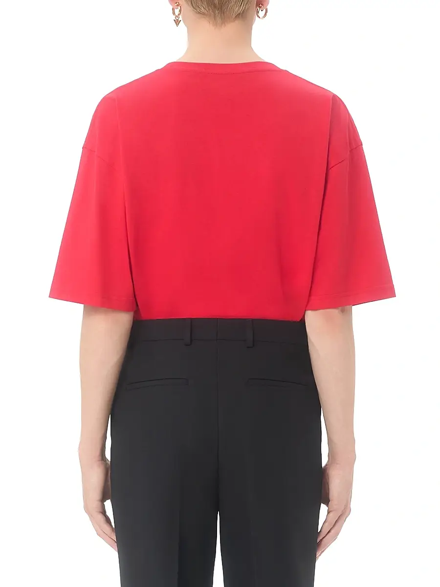 Valentino Men's Cotton T-Shirt with Panther Print - Red Black | Thumbnail 4 Valentino Men's Cotton T-Shirt with Panther Print - Red Black | Thumbnail 4