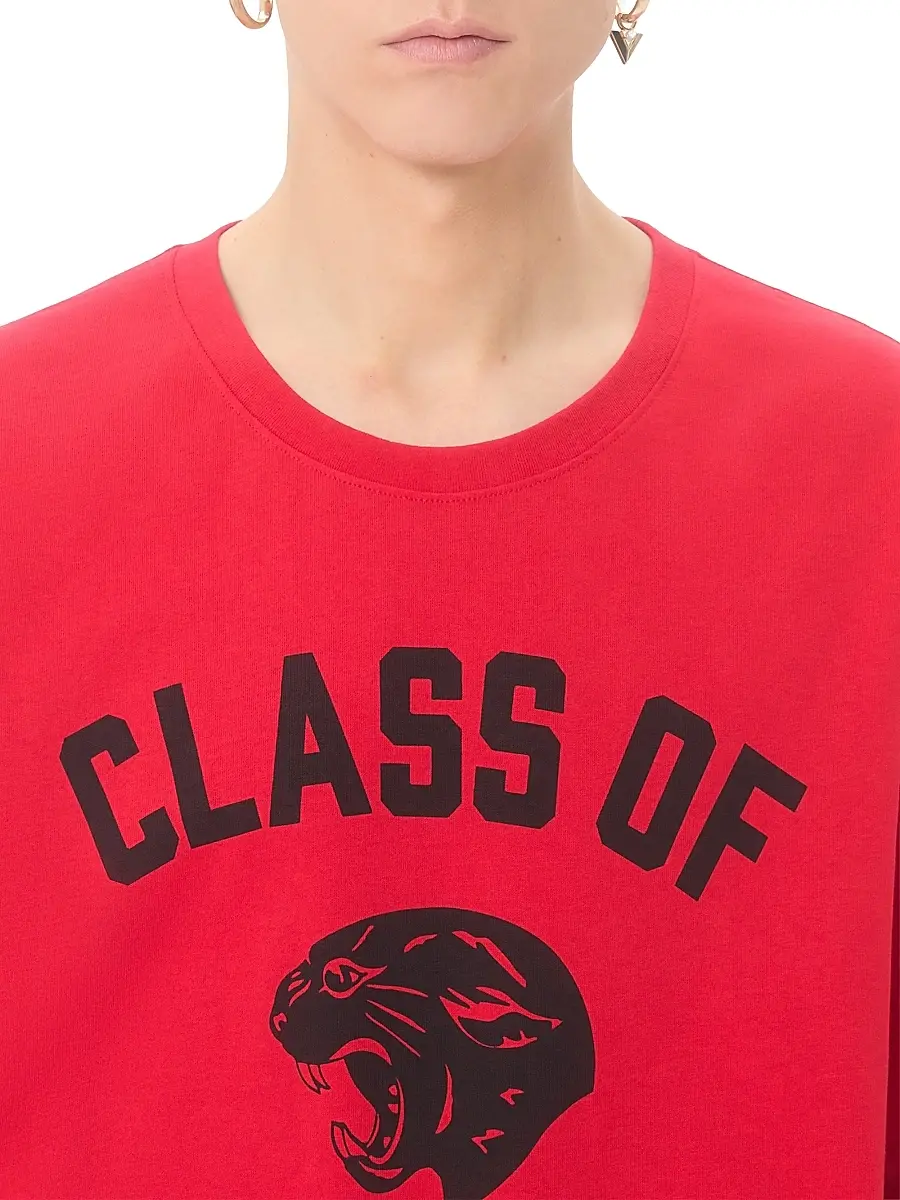 Valentino Men's Cotton T-Shirt with Panther Print - Red Black | Thumbnail 5 Valentino Men's Cotton T-Shirt with Panther Print - Red Black | Thumbnail 5