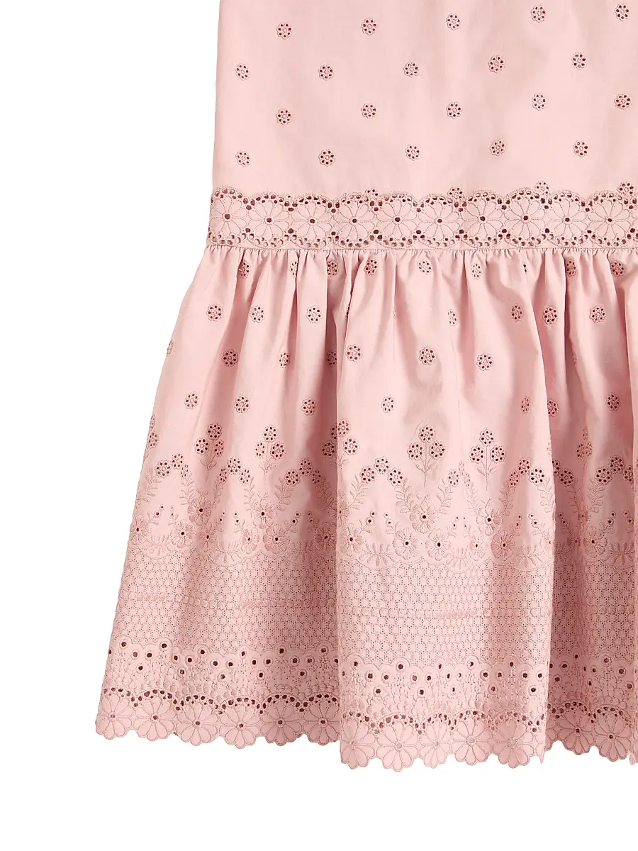 Valentino Women's Midi Dress in Sangallo with Fleur A Jours Margheritine | Thumbnail 6 Valentino Women's Midi Dress in Sangallo with Fleur A Jours Margheritine | Thumbnail 6