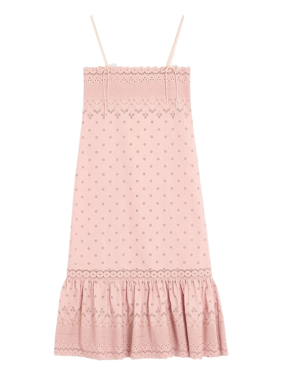 Women's Midi Dress in Sangallo with Fleur A Jours Margheritine