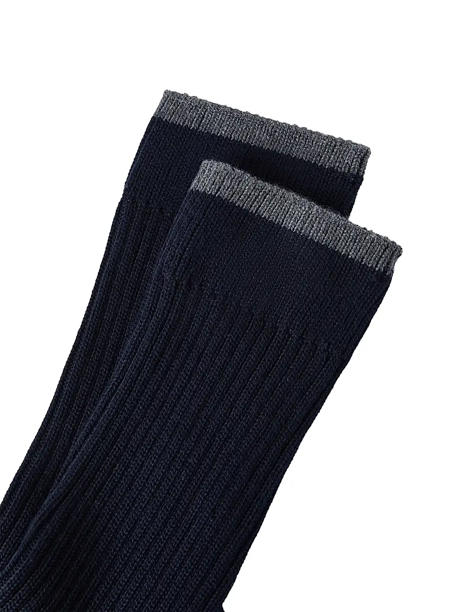 Brunello Cucinelli Men's Cotton Socks - Navy Blue | Thumbnail 2 Brunello Cucinelli Men's Cotton Socks - Navy Blue | Thumbnail 2